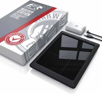 A Bearware weather station and its packaging are displayed on a white background.