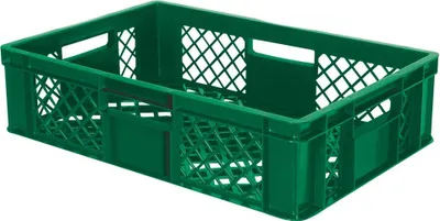 Produktbild von 90 Stück Eurobehälter durchbrochen/Bäckerkiste, LxBxH 600 x 400 x 150 mm, PE-HD, lebensmittelecht, grün, Palettenware …