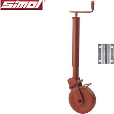 Produktbild von Simol Stützrad 1.500 kg halbautomatisch mit Federverriegelung inkl. Montageplatte
