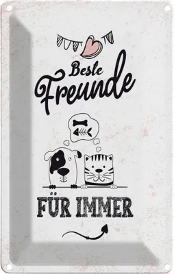 Produktbild von vianmo Blechschild 30x20 cm beste Freunde für immer Spruch Zitat