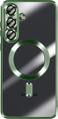 Produktbild von Avizar, MagSafe Hülle Galaxy S25 FE weich, Chromrand, Grün
