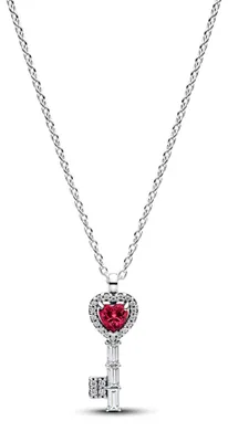 Productafbeelding van PANDORA damesketting, hartvormige sleutel, "Timeless" collectie, zilver