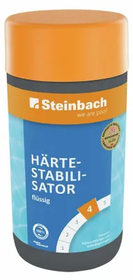 Produktbild von Steinbach Härtestabilisator flüssig 1 l | gegen Kalkausfällungen & Ablagerungen | verhindert Wassertrübungen | bindet Metallionen im Poolwasser | für alle Pooltypen geeignet