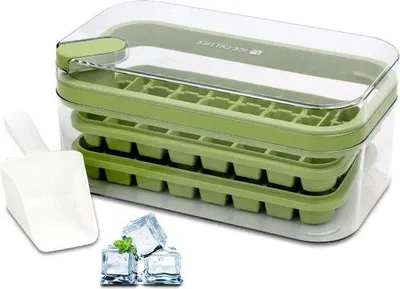 Produktbild von Famanu Eiswürfelformer mit Deckel - 64 Eiswürfel - inklusive Eisschaufel