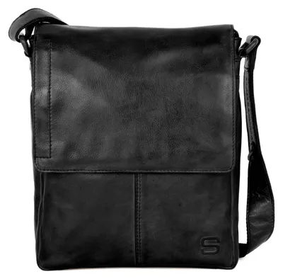 Produktbild von SPIKES & SPARROW Leder Umhängetasche Stan Flap Bag Black schwarz