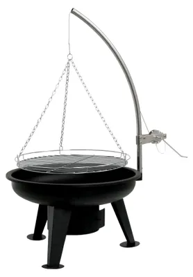 Produktbild von Schwenkgrill Ø 64 cm | Holzkohlegrill mit Feuerschale | Dreibein für Gulaschkessel | Grillrost Ø 54 cm, Grillgestell mit Feuerwanne, mit Kurbel