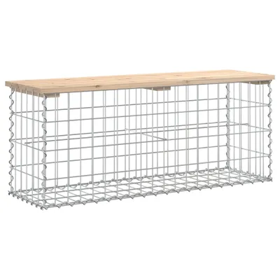Produktbild von Gartenbank aus Gabionen 103x31,5x42 cm Massivholz Kiefer