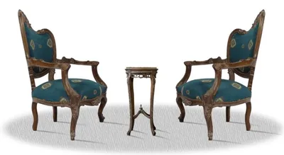 Produktbild von Casa Padrino Barock Salonstuhl Set mit Beistelltisch - Hotel Kollektion
