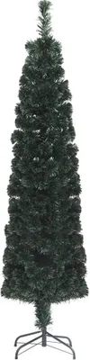 Image de The Living Store Sapin de Noël artificiel élancé avec support 240 cm fibre de verre