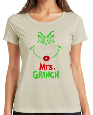 Produktbild von Mrs. GRINCH Weihnachten Lustig Weihnachtsfrau Grinch Geschenk Damen T-Shirt, Natur, XL