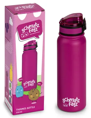 Produktbild von schmatzfatz Thermosflasche, auslaufsicher, 550 ml, Edelstahl, für heiße und kalte Getränke, für Schule und Kindergarten, BPA-frei, für Mädchen und Jungen