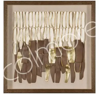 Immagine prodotto di Decorazione da parete LUMORA, 60x60x6 cm, marrone e bianco