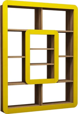 Immagine prodotto di Skye Decor, Orkide - Noce, Giallo, librerie, noce, 108,4 x 140 x 21,8 cm