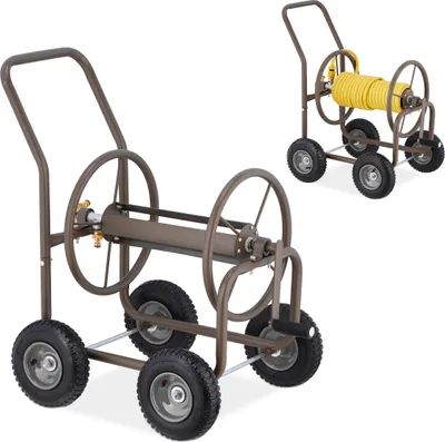 Produktbild von relaxdays Brauner Schlauchwagen für 60 m