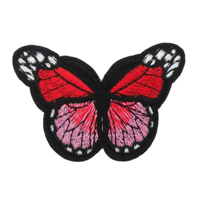 Produktbild von 1 Schmetterling Aufbügler, Applikation, 48x70mm, freie Farbwahl, Farbe:erdbeerrot