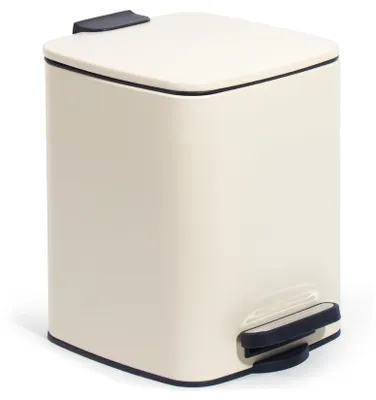 Produktbild von GREELUE Kosmetikeimer 6L, Mülleimer bad, Badmülleimer mit Deckel, (Soft Close) Tretmülleimer aus Metall für Badezimmer, WC, Schlafzimmer (Beige, 24 x 19,5 x 25 cm)