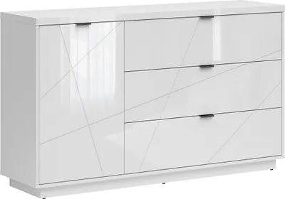 Produktbild von Buffet Sven mit 3 Schubladen und 1 Tür, Weiß, 156cm
