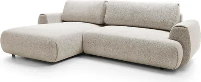 Zdjęcie produktu dla FURNLUX Sofa narożna jasnoszaro-czarna 270 cm / Kolor główny: szary / Wymiary: 270 x 81 x 167 cm