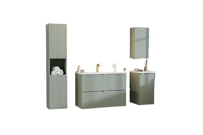 Produktbild von Comad | Badmöbel-Set, Badezimmermöbel, Line Reed Green,