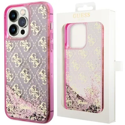 Produktbild von Guess Liquid Glitter Transculent 4G - iPhone 14 Pro Max Hülle (Pink)