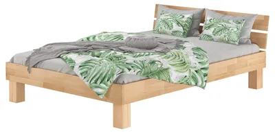 Produktbild von Futonbett Doppelbett mit Überlänge 140x220 Massivholzbett Buche Zubehör wählbar V-60.86-14-220ohne Zubehör