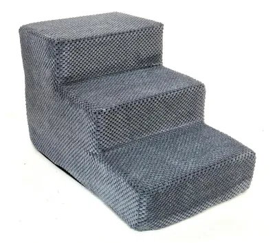 Produktbild von Hundetreppe Haustiertreppe Haustier Rampe mit 3 Stufen, Farbe:Grau