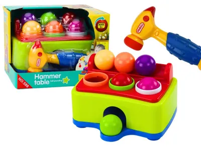 Immagine prodotto di Giocattolo interattivo per bambini: martello colorato per infilare palline