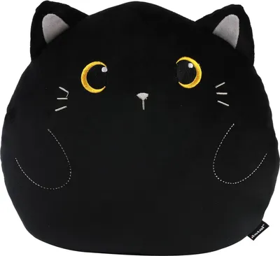 Immagine prodotto di I-TOTAL ® - Cuscino decorativo per bambini/salotto, cuscino in tessuto soffice a forma di gatto nero