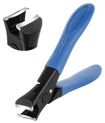 Produktbild von Nagelknipser für dicke Nägel mit Auffangbehälter, scharf, Edelstahl, blau