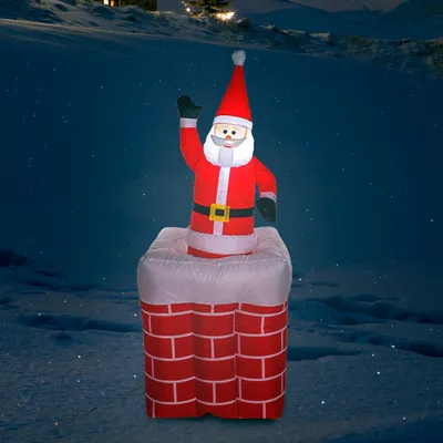 Produktbild von Budget Internationaal Budget International - Aufblasbarer Weihnachtsmann a. 75 x 75 x 180 cm - Auf- und Abwärtsbewegung mit 4 LEDs