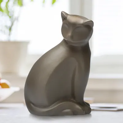 Obrázek produktu pro Keramická urna pro kočky – urna pro popel domácích zvířat – dekorativní urna – vhodná pro malé kočky – rozměry 17 cm x 11 cm – unikátní design