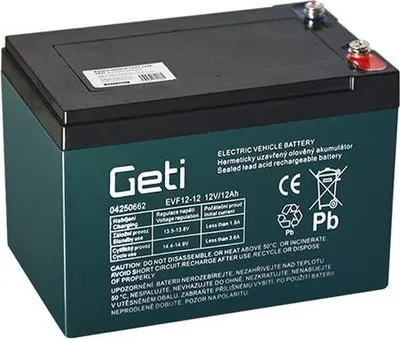 Produktbild von Bleibatterie 12V 12Ah GETI für Elektromotoren