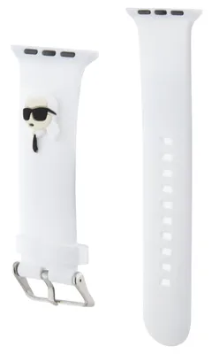 Image de Karl Lagerfeld Karl 3D rubber head strap pour Apple Watch 42/44/45/49 mm, blanc