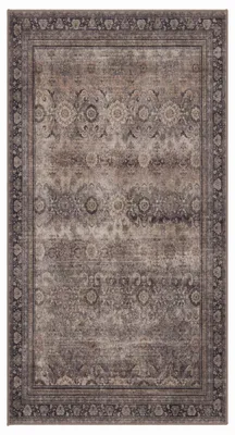 Immagine prodotto di Tappeto vintage in stile orientale, pelo corto, ideale per soggiorno, camera da letto o cameretta, colore marrone, forma rettangolare, dimensioni 80x150 cm