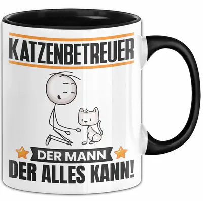 Produktbild von Katzenbetreuer Tasse Geschenk für Katzenbetreuer Der Mann Der Alles Kann Geschenkidee zum Geburtstag (Schwarz)