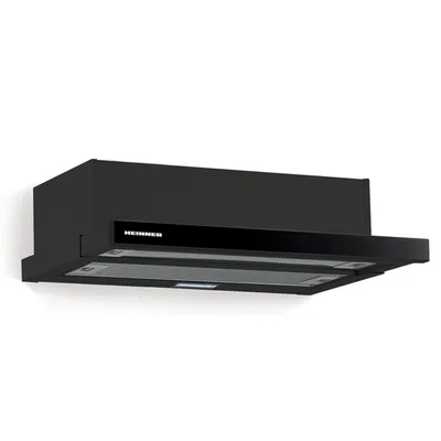 Produktbild von Heinner HTCH-490GBK Einbau-Dunstabzugshaube 90 cm, 413,5 m³/h, 2 Stufen, 105 W Motor, Schwarz