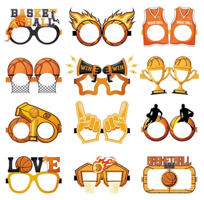 12 Basketballbrillen als Fotoaccessoires für Kinderpartys