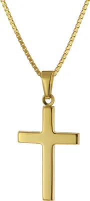 trendor 41420 Kreuz Gold 750 / 18 Karat mit goldplattierter Silberkette 1