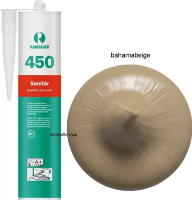 Produktbild von Ramsauer 450 Sanitär 1K Silikon Dichtstoff 310ml Kartusche bahamabeige