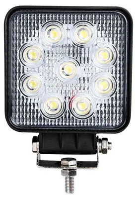 Zdjęcie produktu dla Wodoodporna lampa robocza halogenowa z 9 diodami LED o mocy 27 W, 10–30 V, do klatek bezpieczeństwa, quadów i jeepów