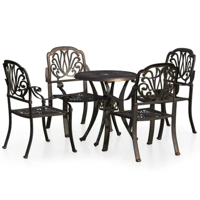 Produktbild von 5-tlg. Bistro-Set Aluminiumguss Bronzen