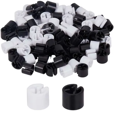 Image de Étiquettes de tailles pour cintres - 110 étiquettes vierges pour tiges de 9,5 mm - Coffret d'assortiment pour le codage par couleur - Noir et blanc