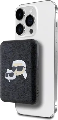 Produktbild von Karl Lagerfeld, MagSafe Powerbank 5000mAh mit Karl- und Choupette-Köpfen, Schwarz