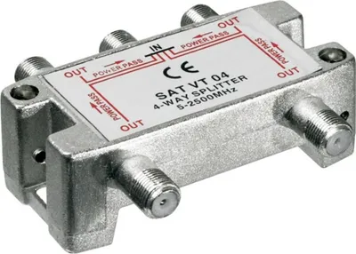 Produktbild von SAT-Verteiler, 4-fach für Satellitenanlagen 5 MHz - 2400 MHz