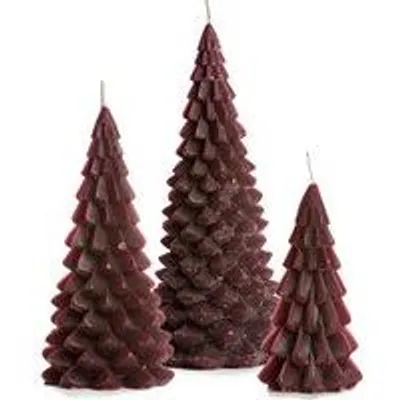 Cactula Weihnachtsbaum-Figurenkerzen – Aubergine – 3 Stück