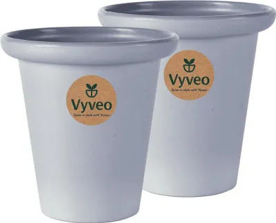 Zdjęcie produktu dla Vyveo – doniczka Skara – zestaw 2 sztuk – ciemnoszary – 20 x 19