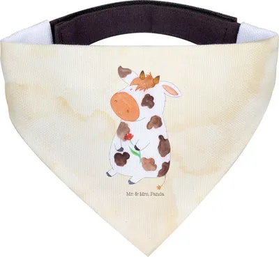 Produktbild von Mr. & Mrs. Panda Bandana Kuh - Vintage - Geschenk, Kühe, Hundehalstuch, Dreieckstuch, Milch, Hunde Hals Tuch, Bauernhof, Hof, Halstuch, Schal Für, Spruch