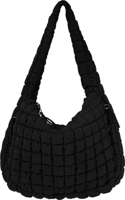 Image de Grand sac crossbody matelassé en coton pour femme