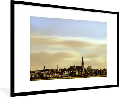 Produktbild von MuchoWow® Gerahmtes Poster Skyline - Nijmegen - Niederlande 90x60 cm - Poster mit Schwarzem Bilderrahmen Wandposter Rahmen Foto Bilder - Wanddekoration - Fotos