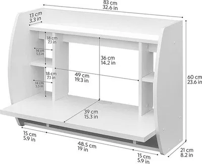 Produktbild von Famanu Schreibtisch Minimalistisch - 60 cm Höhe, 82 cm Breite, 39 cm Tiefe